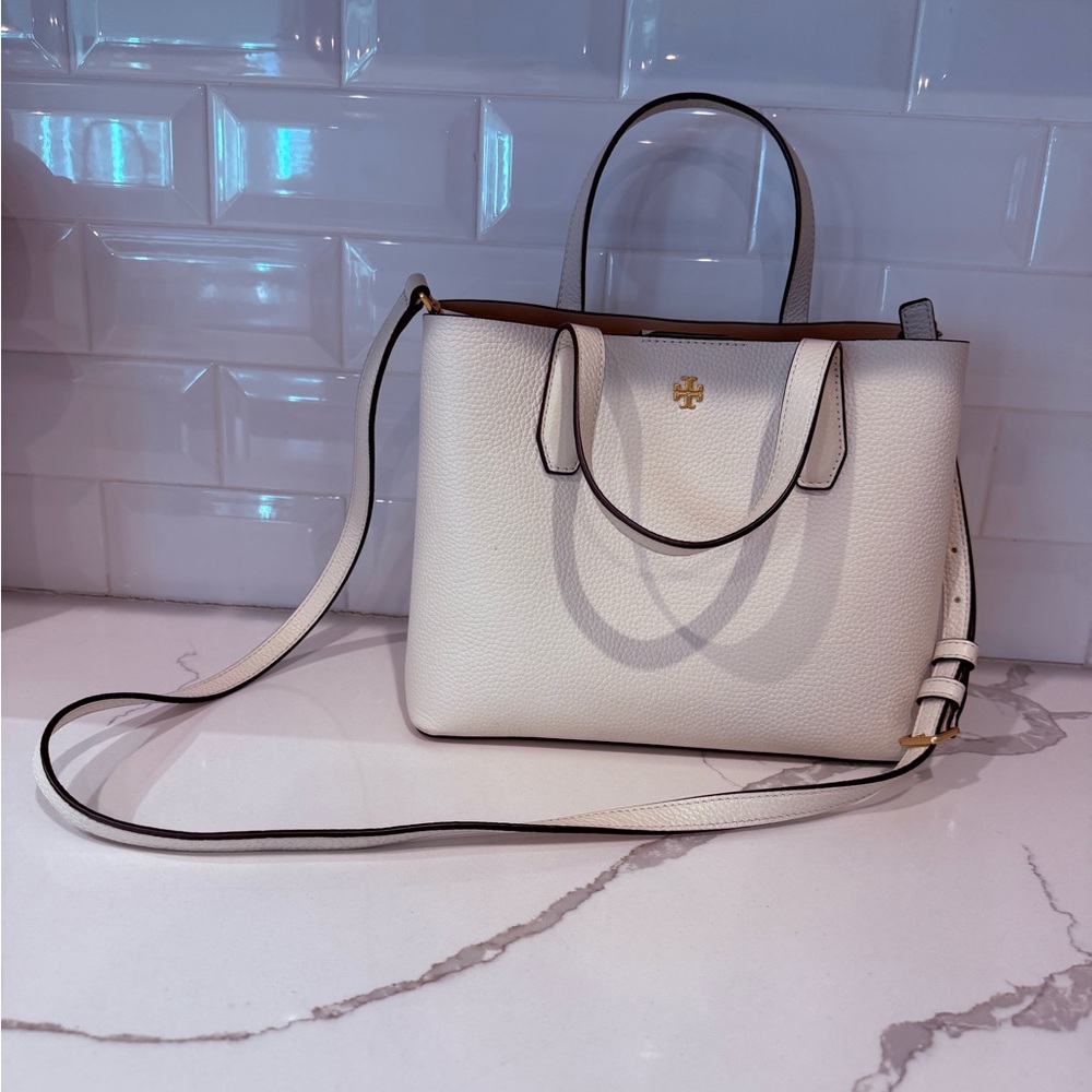 Tory Burch Off White Leather Tote- Like new!